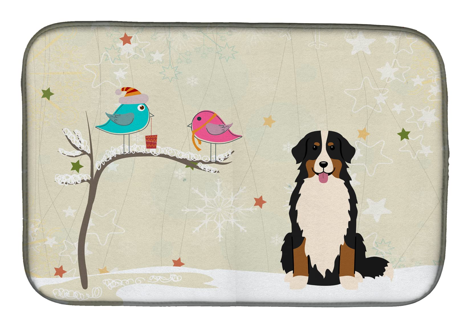 Alfombrilla de secado navideña Bernese Mountain de 14 x 21: el regalo ideal para la cocina