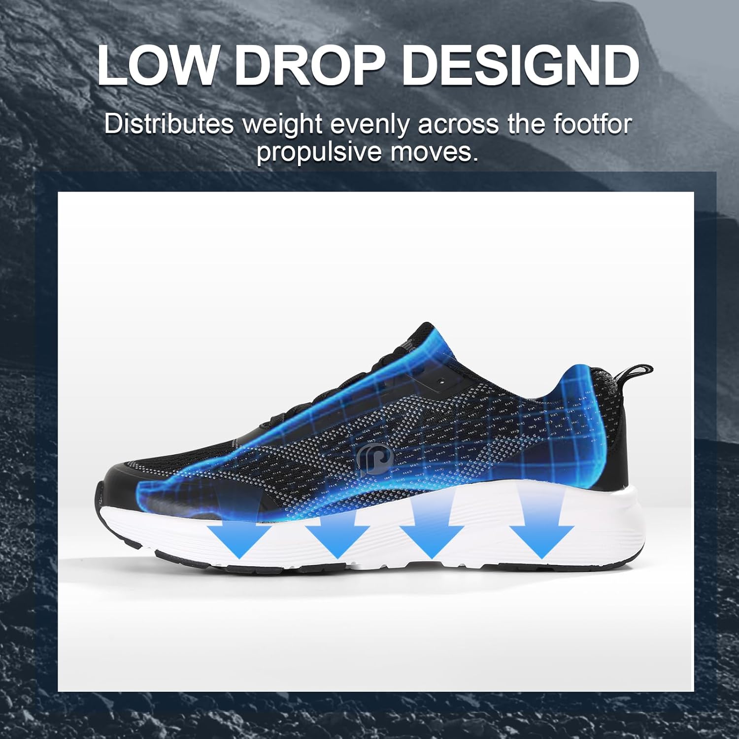Men's Wide Toe Box Barefoot Running Shoes Walking Tennis Shoe Fashion Sneakers