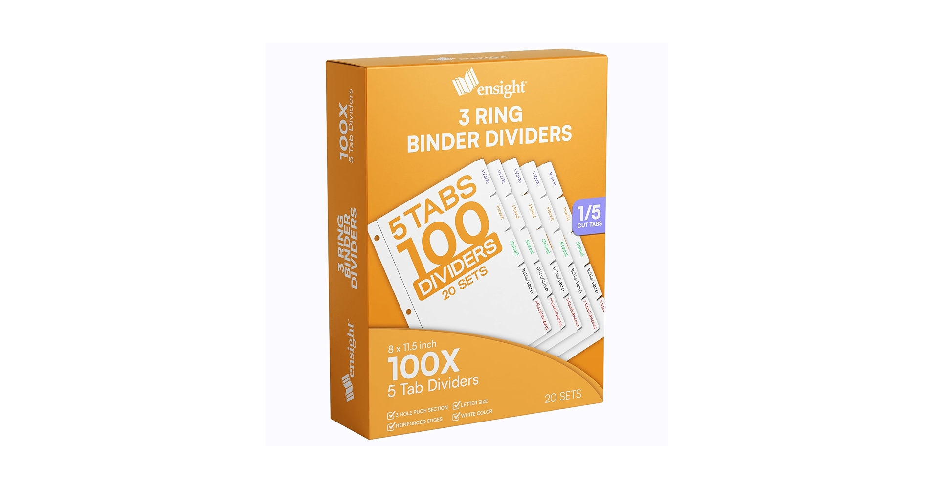 TARGETページ Amazon.com : Ensight 3 Ring Page Dividers Bulk, 1/5 Cut Tab