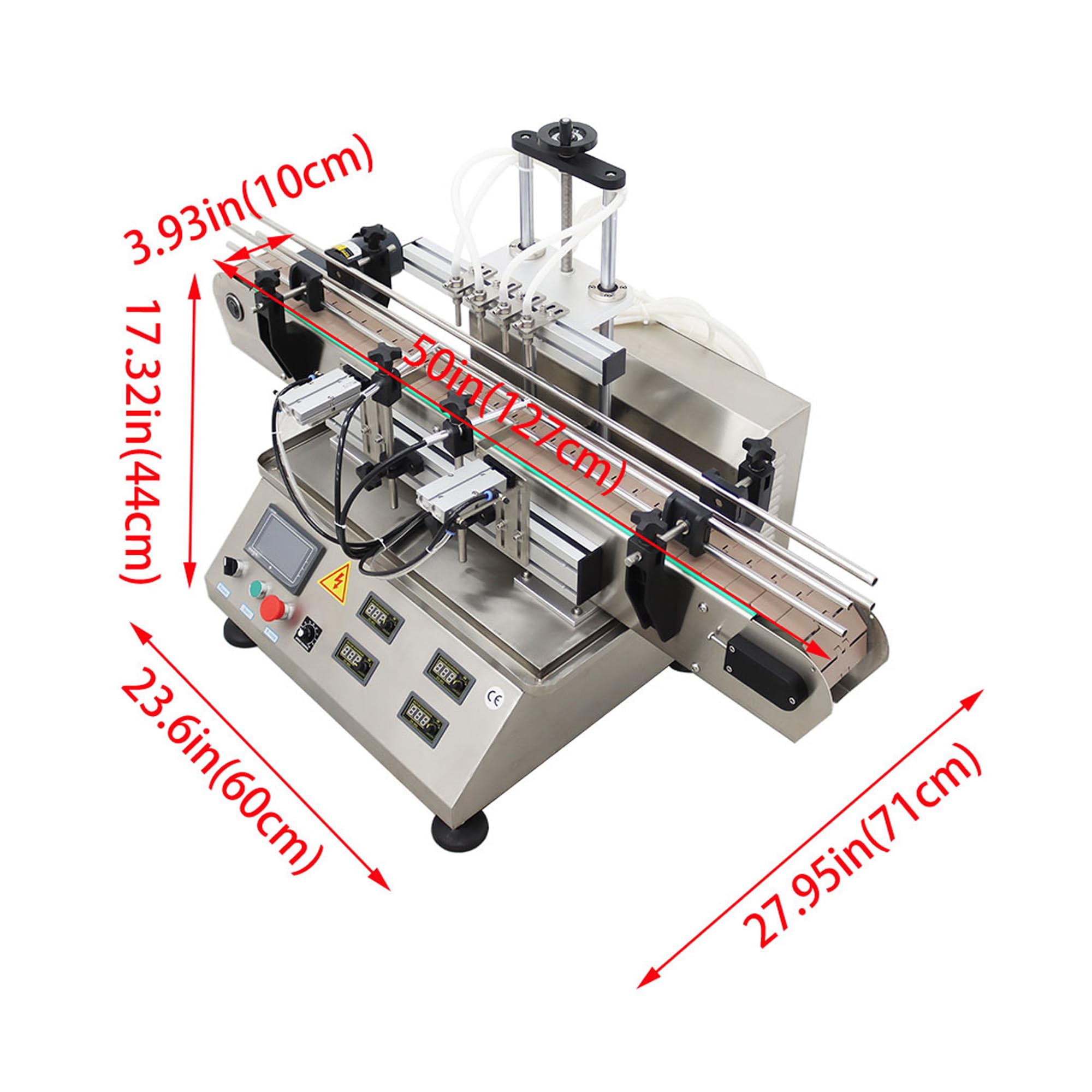 LGXEnzhuo Desktop Four Head Magnetic Pump Filling Machine with Intelligent Touch Operation Panel for Filling Cosmetics Beverages Liquid Food 110V