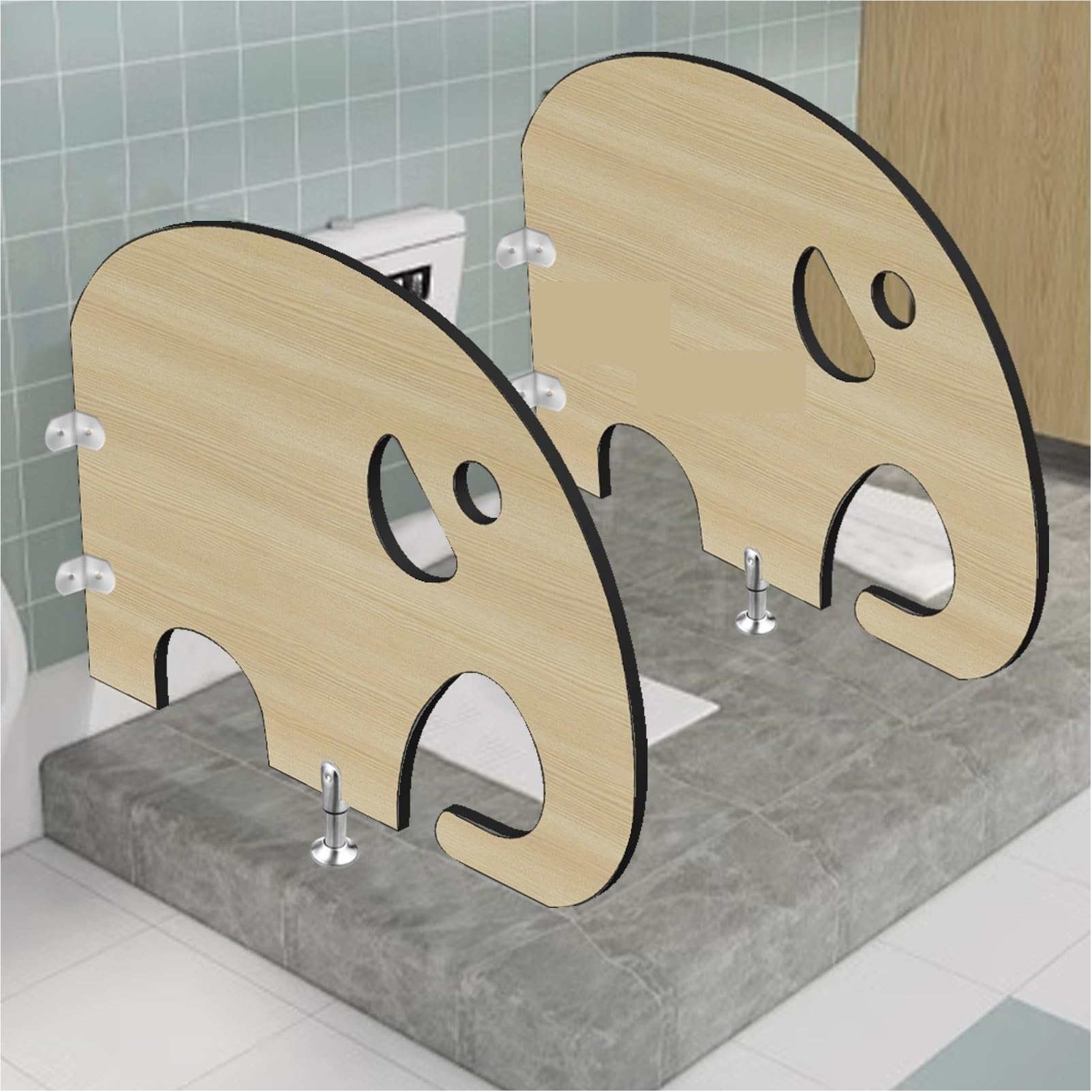 Divisorio per orinatoi per bambini, design con cartoni animati, divisorio da pavimento per WC, ideale per scuole, asili, bagni pubblici, centri commerciali (60 x 69,8 cm)