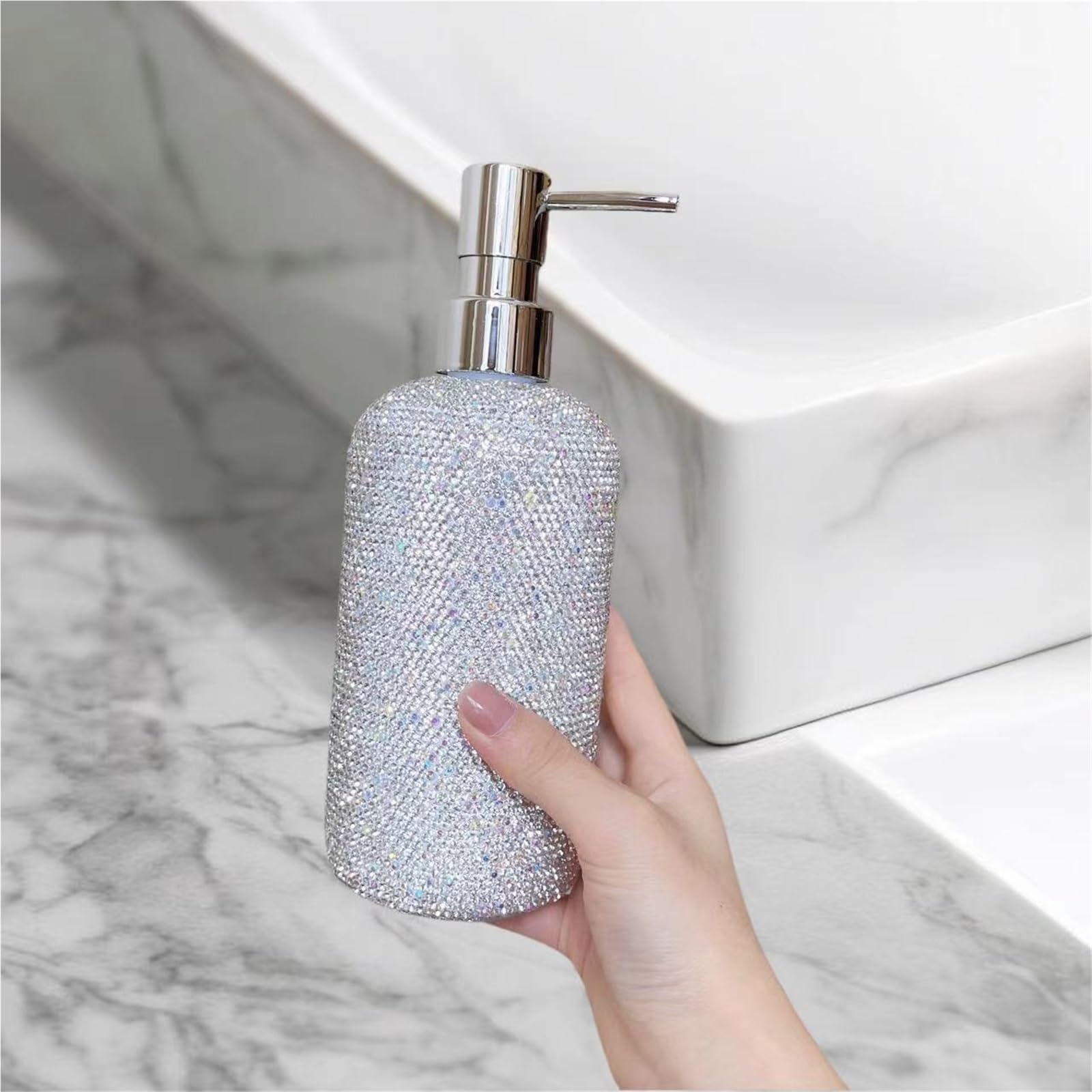 Dispenser da banco per detersivo per piatti Bottiglia for lavaggio a mano in plastica liquida for bagno, cucina, doccia decorativa brillantezza creativa Accessori per il bagno(Purple)