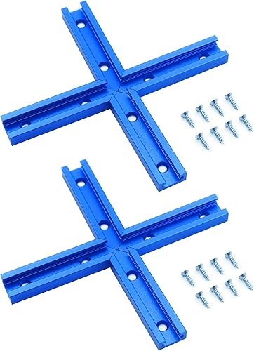 Miniatura 4 de Accesorios de 24 pulgadas para carpintería con tornillos, 2 herramientas de carpintería de aleación de aluminio, perfil de doble corte, pistas en T