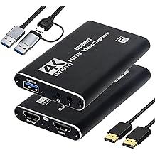 4K HDMI Capture Card for Streaming &amp; Gaming, USB 3.0 Audio Video Capture Device 1080P 60FPS, Low Latency, HDMI Loop Out, Capture Card for PS5, Xbox, Nintendo Switch, PC, Mac, OBS - MSP231