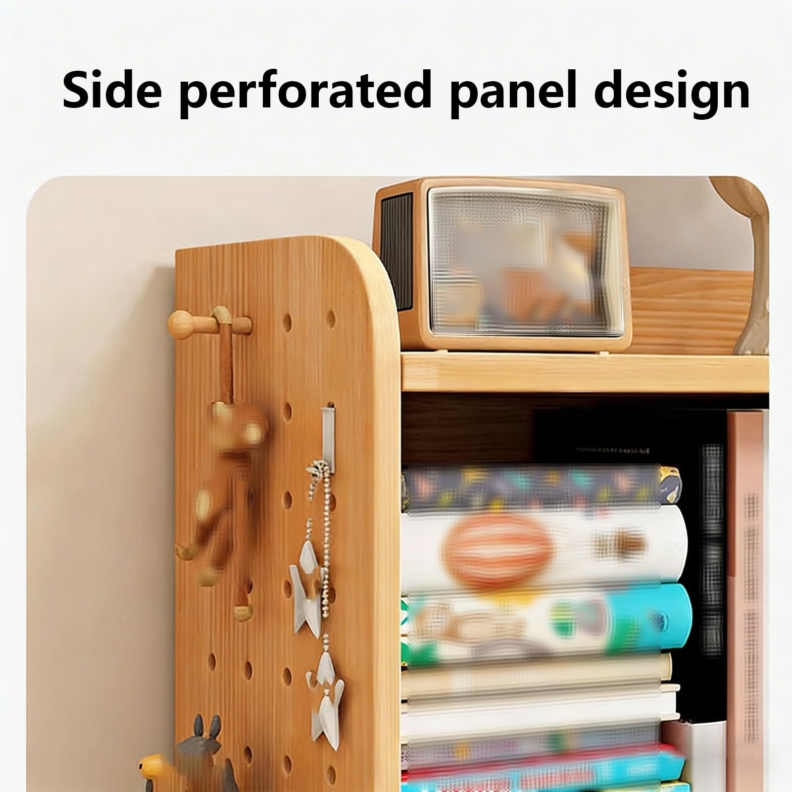 Scaffalatura Legno Scafali Ripostiglio Pannelli Laterali Forati con Pannello Posteriore Bordi Arrotondati Adatto per Uffici, Camere da Letto e Lavanderie Scaffale in Legno(80 * 30 * 120cm)
