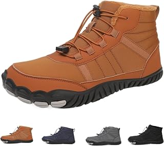 Barefoot Shoes Fur Lined Winter Mens Wide Toe Box Trail Runner Women Outdoor Hiking Trekking Boots Slip On Sneakers