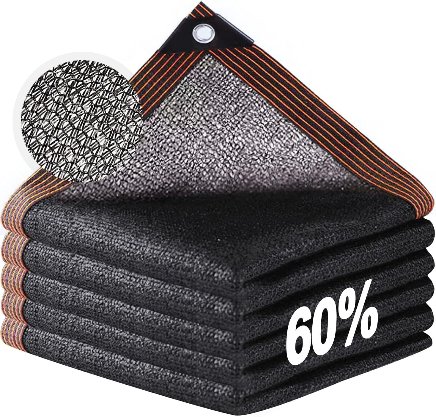 WQPMNYG 60% Shade Cloth with Grommets UV-Resistant Outdoor Canopy for Greenhouse Garden Patio Pergola Lawn Balcony Terrace - 6x6m Shade Mesh Cover