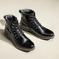 Vista 8 de Bruno Marc - Botas de combate para motocicleta con cremallera para hombre