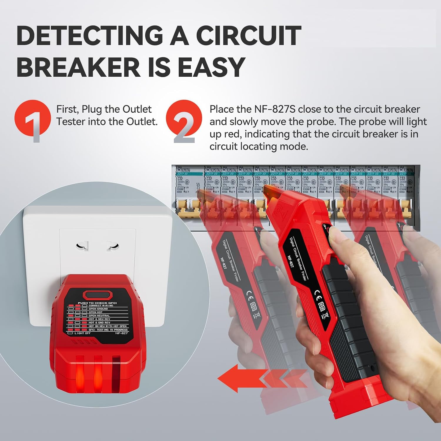 Circuit Breaker Locator, GFCI Outlet Tester, Digital Circuit Finder image 4