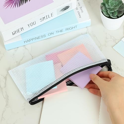 Miniatura 7 de EOOUT 24 bolsas de malla con cremallera, bolsa para lápices de 9.5 x 4.5 pulgadas a granel, pequeñas bolsas para lápices con cremallera para