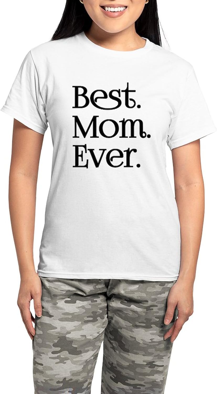 CafePress Best Mom Ever Pajamas Women's Novelty Cotton Pajama Set, Comfortable PJ Sleepwear