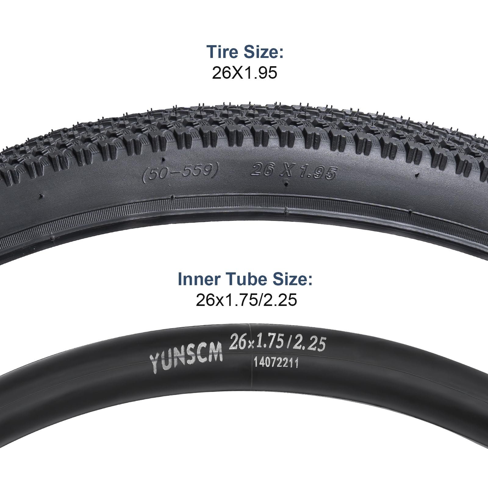Amazon | YunSCM 2本セット,26 1.95 タイヤ,26x1.95 53-559 自転車