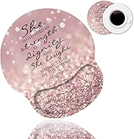 Vista 1 de Alfombrilla ergonómica para mouse con soporte de muñeca y posavasos para café, bonita almohadilla para reposamuñecas con base de poliuretano