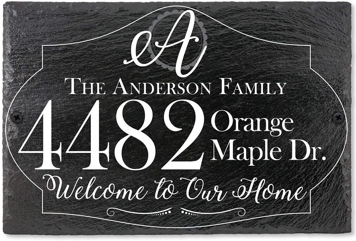 Slate Address Plaques - Customized Wall Plaque House Address Plaque for Outside - Personalized Address House Plaque Home Address Signs for House