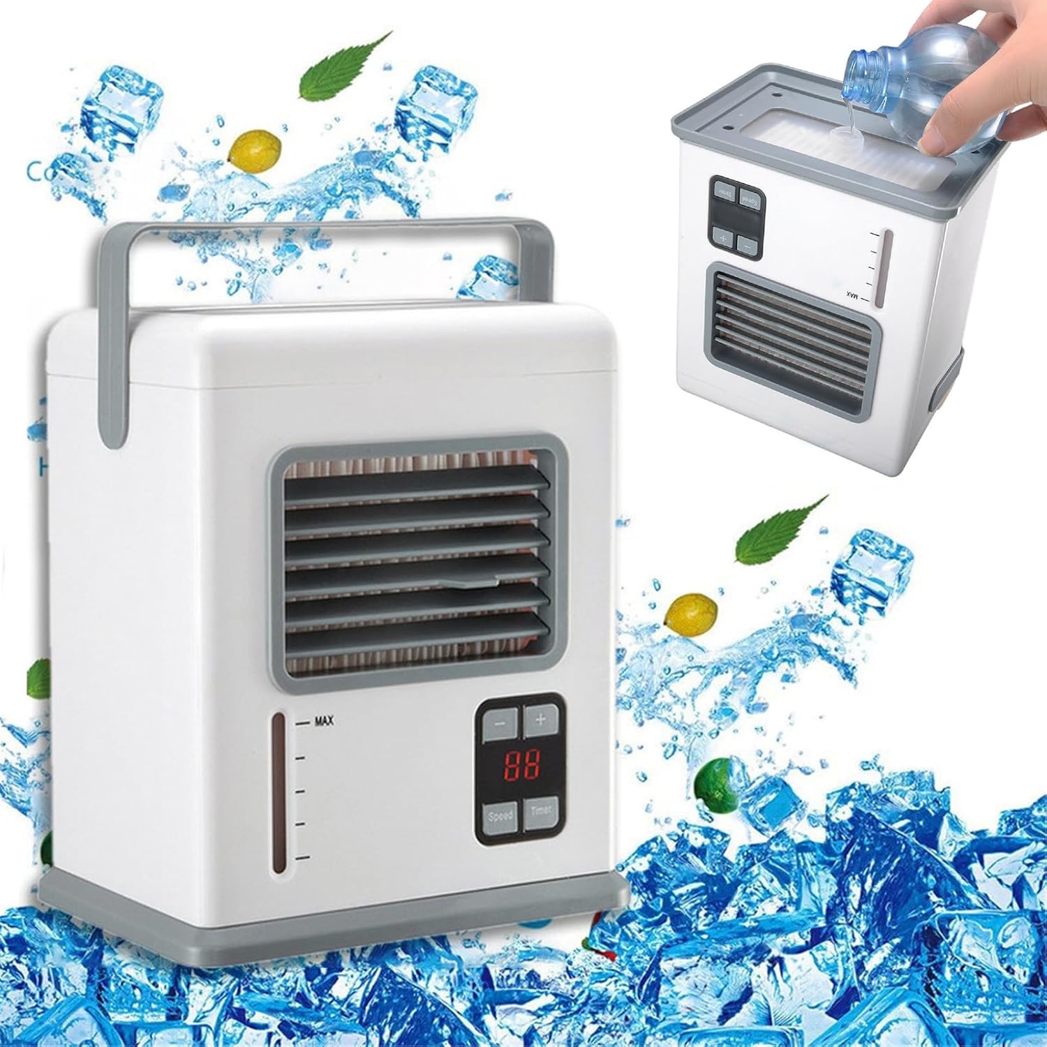 Portable A??r Conditioners, 3 In 1 Eaporatie Cooler, P??rsonal Cordl??ss Mini A??r Cooler, Desktop Oscillation Cool??ng Fan for Home Room Camping Car Office Desk