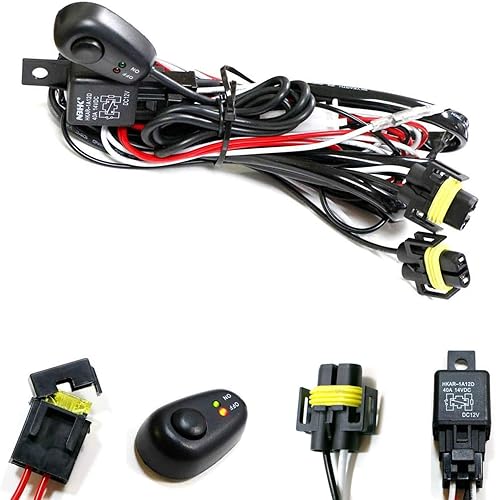 iJDMTOY (1) cableado con interruptor de prendidoapagado para luces LED para luces antiniebla y de manejo de imitación, kit de conversión de descarga