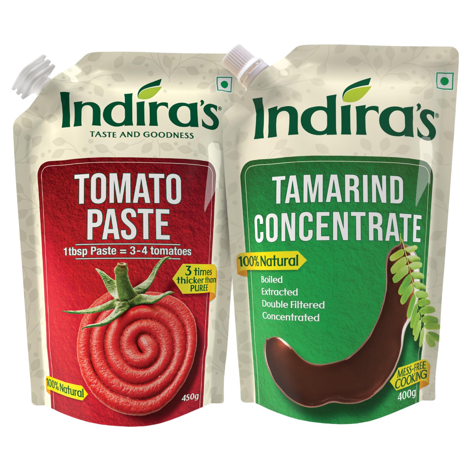 Indiras Cooking Paste Combo: Tomato Paste 450 grams and Tamarind Concentrate 400 grams. 100% Natural, No Preservatives, No Additives. Add Rich Natural Flavour to All Your Dishes with Ease (B08BRZP752) Amazon Price History, Amazon Price Tracker