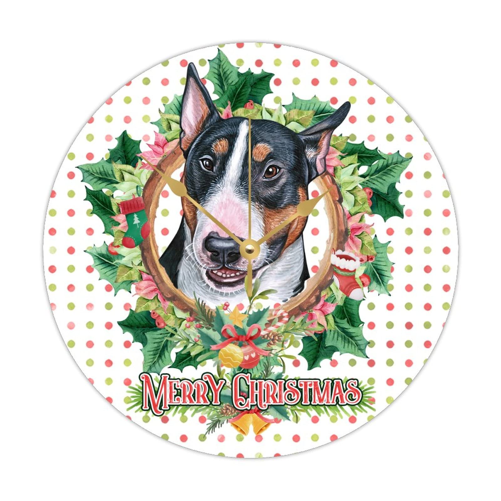 Horloge de Noël en bois pour amoureux des animaux à suspendre dans la cuisine