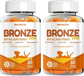 Kit Combo 2 Bronze Skin Betacaroteno + Vitamina C 120 Cápsulas Natunéctar