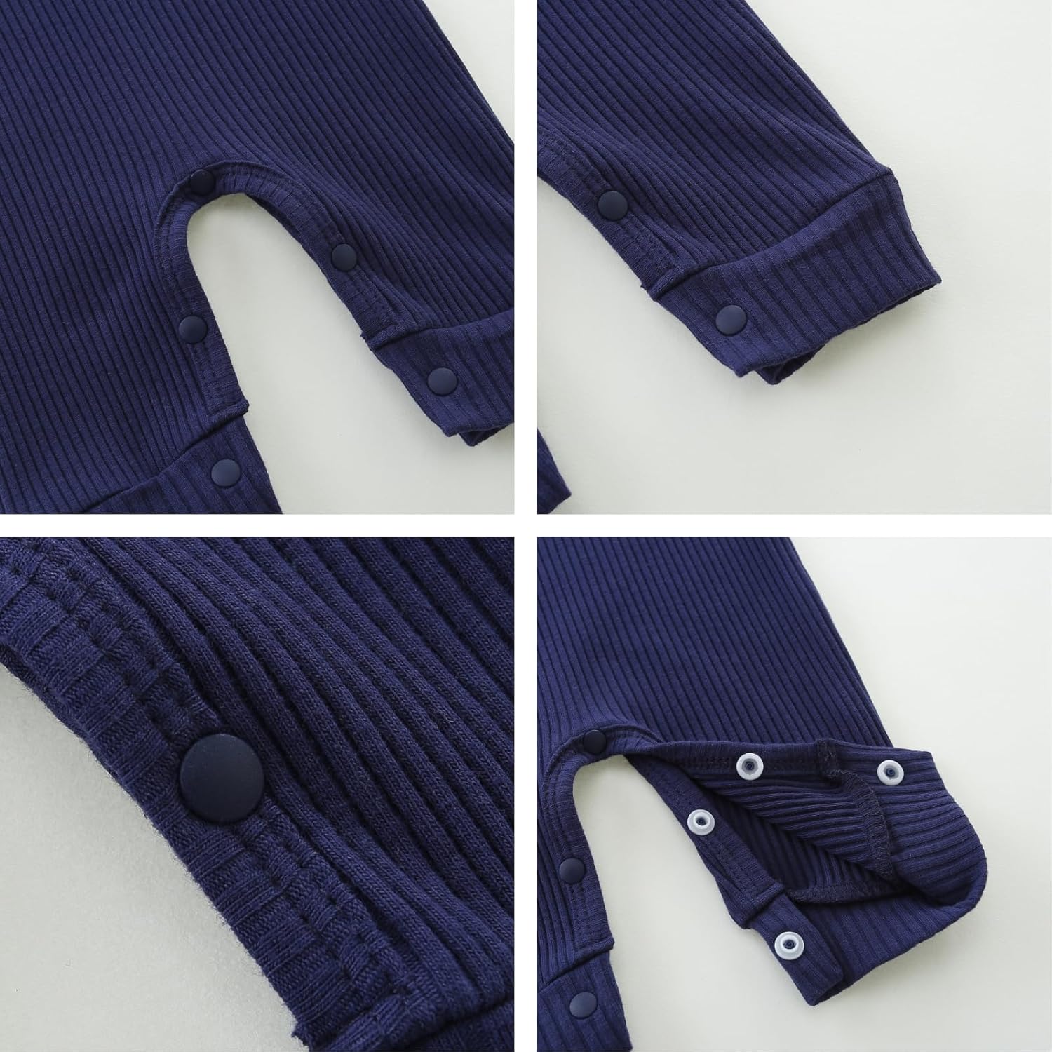 Baby Romper with Baby Mittens & Newborn Hats Footless Long Sleeve Solid Onesie Hi Im New Here - Image 5