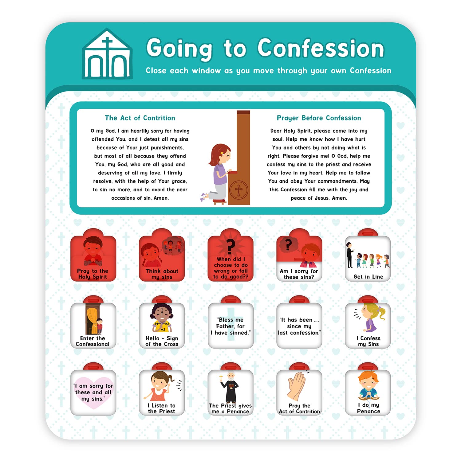 CBC GroupGrowing Catholic Kids Faith and Learning Chart, 8 x 9-Inch, Going to Confession