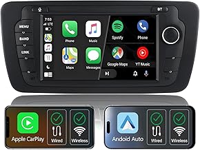 Kabelloses Carplay Radio für Seat Ibiza 6j 2009-2014,7" IPS Touch Bildschirm,Seat Ibiza 6j Radio unterstützt Android Auto & Mirrorlink,Original-SWC,Bluetooth,Mic,AM FM RDS,USB,DSP/Subwoofer,Navigation