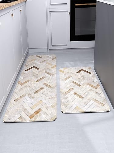 Miniatura 2 de TEMASH Alfombra de cocina antifatiga para suelo de cocina alfombras de cocina y alfombrillas antideslizantes juego de 2 alfombrillas de cocina