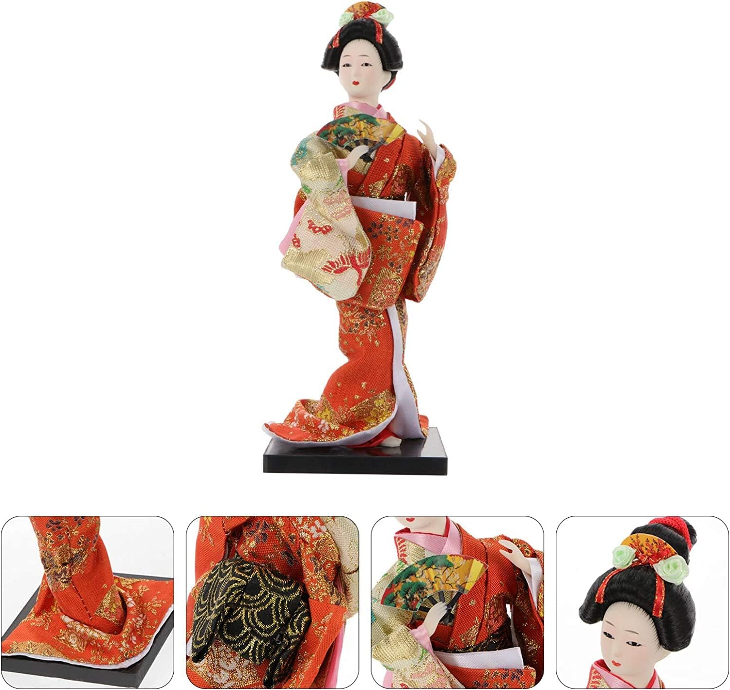 AAPIE 1pc Japanese Decor Oriental Decor Orange Geisha Doll Collectibles Figurines for Restaurant Home Car Decoration