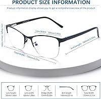 Vista 3 de Paquete de 2 lentes de lectura progresivos multifocales de metal con luz azul para mujer, ojo de gato, multifocales, lentes de computadora