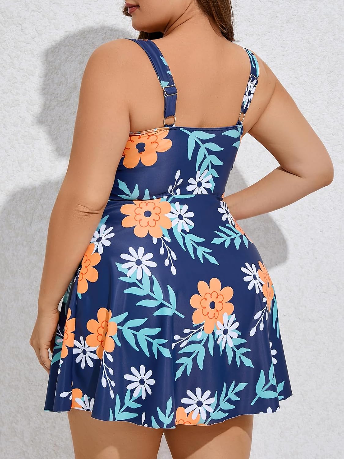 MiYang Women Plus Size Two Piece Swimsuits Flowy Tankini Swim Dress Bathing Suit with Shorts