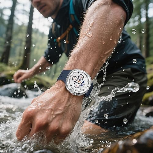 Magnetic Silicone Bands Compatible with Samsung Galaxy Watch 8 Band 44mm 40mm, Breathable Soft Sport Replacement Strap for Galaxy Watch 8 Classic 57mm Wristband Men Women(05-Midnight Blue)