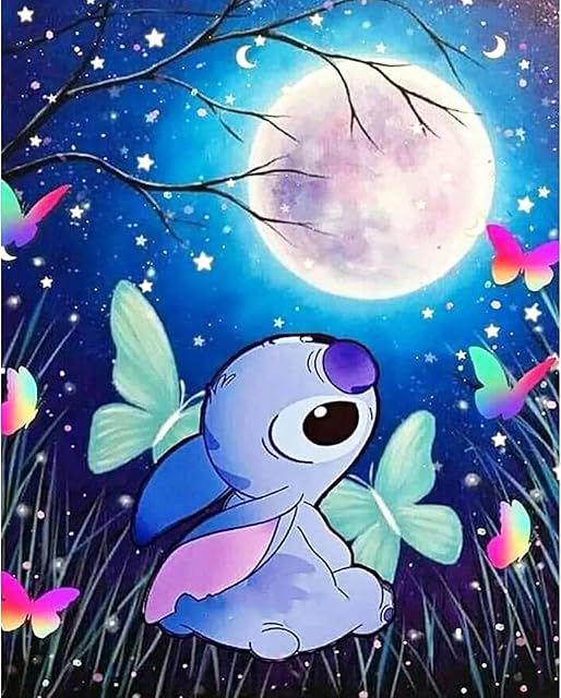 Paint by Numbers for Kid Children,Paint by Number Kits on Canvas DIY Oil Paintings Supplies for Kids Adults Beginners Arts and Crafts Home Decor 11.8" x 15.7"/30X40cm - Butterfly Moon