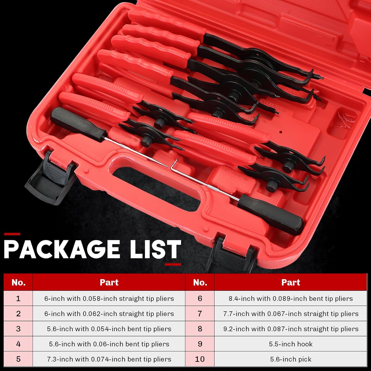 11PCS Snap Ring Plier Set & 4 Pack Metal Nut Splitter Set