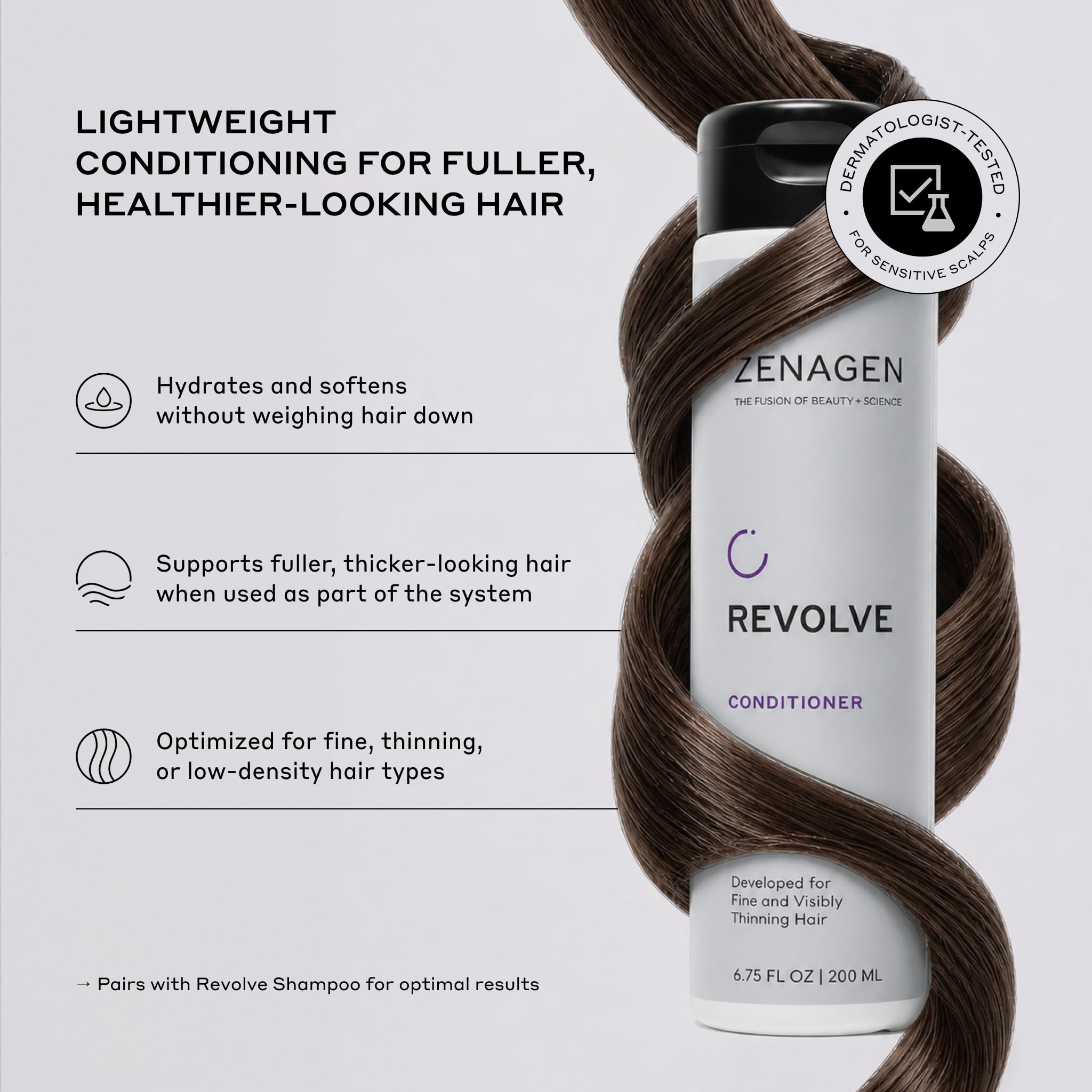 Zenagen Revolve Thickening Shampoo & Conditioner Bundle for Women, 13.5 oz