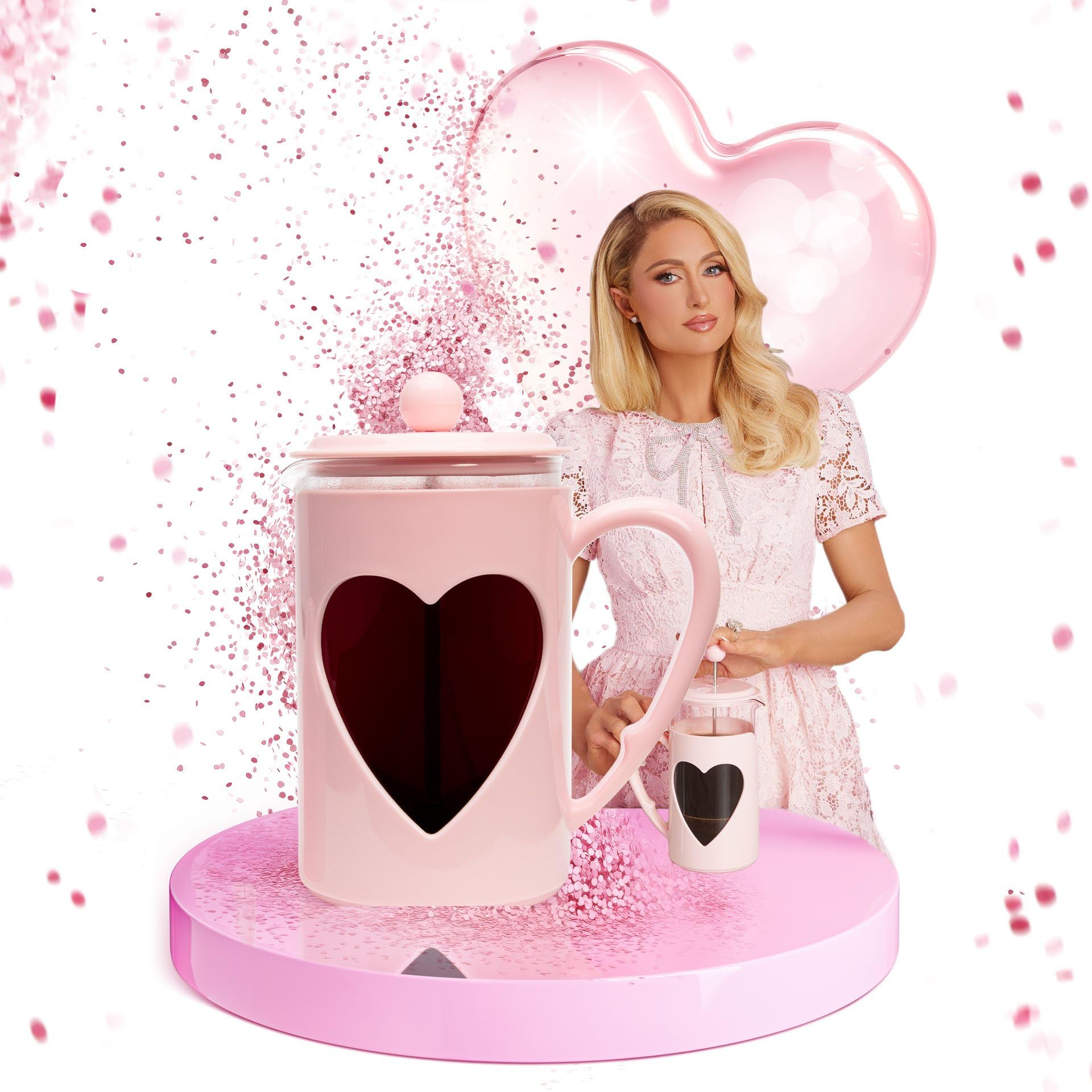 FACKELMANN Paris Hilton Be An Icon mok van keramiek, 450 ml, stijlvolle koffiemok met citaat, ideaal voor dagelijks gebruik, handwas, 13,4 x 10,5 cm