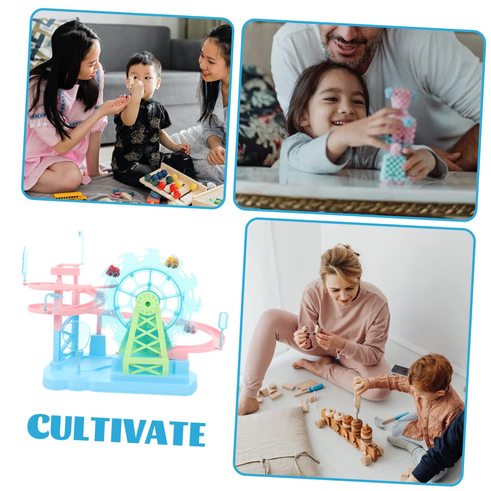 Circuito di Macchinine Elettrica in Plastica Blu Scale per Bambini, Gioco da Tavolo per Compleanno, Set USB Inclusa, Tocco Liscio e Sviluppo Identificazione