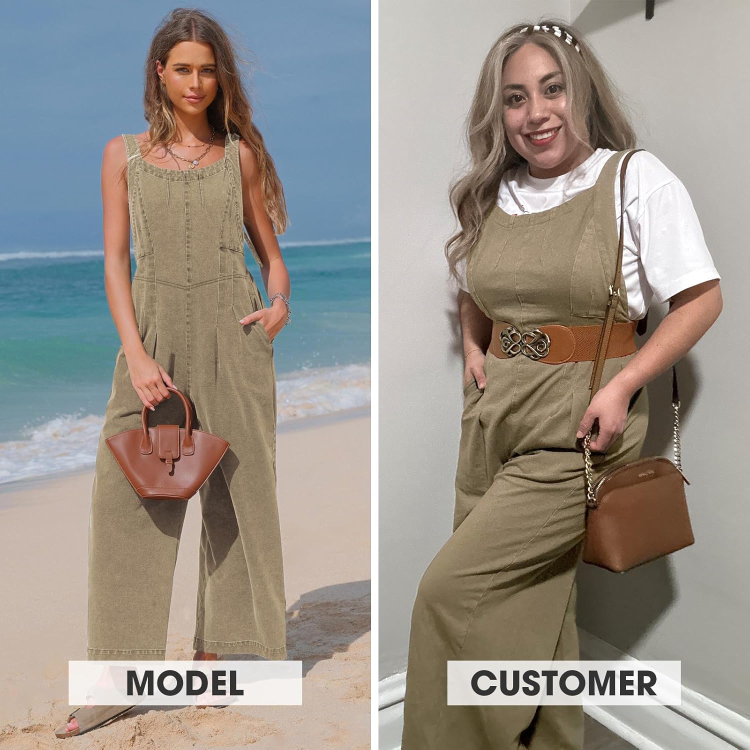 EXLURA Women Fall Overalls Denim Loose Fit Wide Leg Bib Jumpsuits Casual Adjustable Baggy Jeans Romper with Pockets 2025 - Image 2