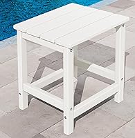 Vista 28 de KINGYES Juego de 2 mesas auxiliares para exteriores, mesa auxiliar Adirondack de doble capa, Aruba