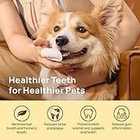 Vista 2 de HICC Pet Teeth Cleaning Wipes for Dogs & Cats, Vet-Recommended Remove Bad Breath & Plaque & Tartar Buildup, Dog Tooth Brushing Kit, Dog Breath