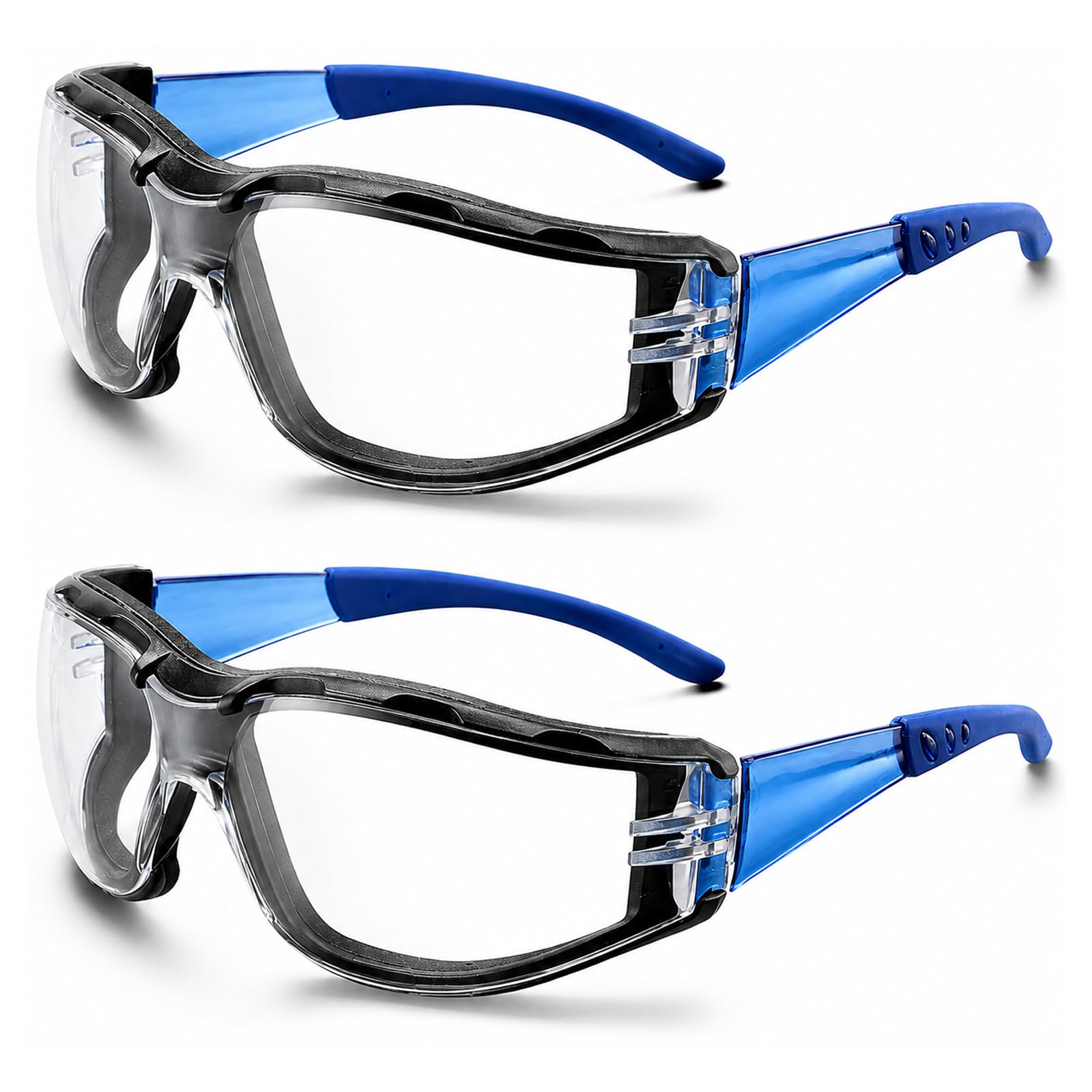 XLTXWD 2PCS Safety Goggles, Safety Goggles Adult,Protective Glasses for Work with Dust Protection, Safety Glasses for Industrial Workers, Suitable for Humid Environments and Dynamic Tasks
