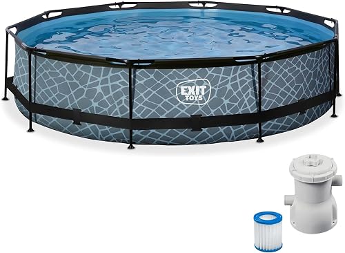 TOYS Piscine Hors Sol Tubulaire Ronde ø 360 x 76 cm avec Po EXIT