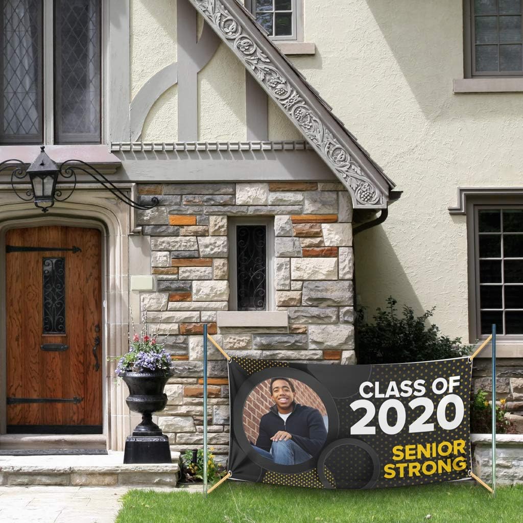 VictoryStore Banners: Graduation Decorations Party Banner, Custom Photo Senior Strong Design, (2x4 Feet)