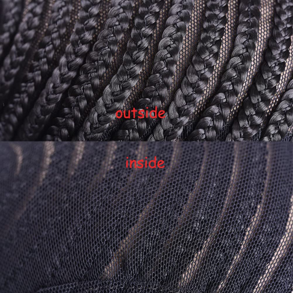 2Pcs Crochet Cornrow Wig Cap for Black Women - Braided Cap With Clips Inside for Making Wigs - Stretchy Braid Cap for Easier Sew in Crochet Cornrow Braids and Hair Weave