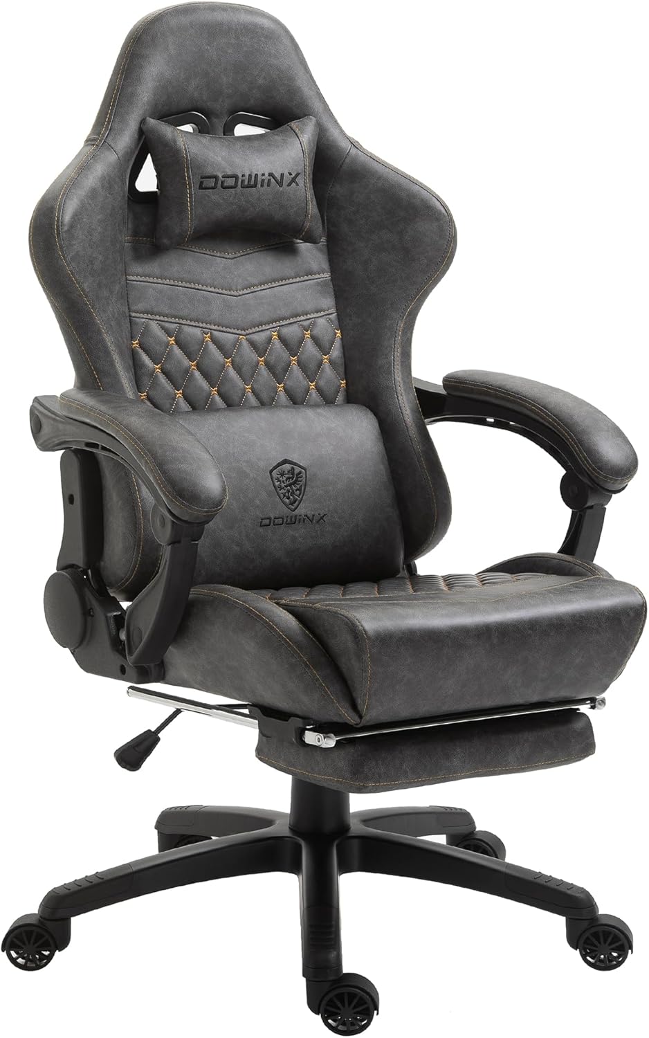 Product image of Dowinx Gaming Chair Big and Tall, Video Game Chairs with Footrest, Ergonomic Reclining Gamer Chairs for Adults - Padded High Back Computer Chair for Office, Linkage Armrest, 400LBS, Grey