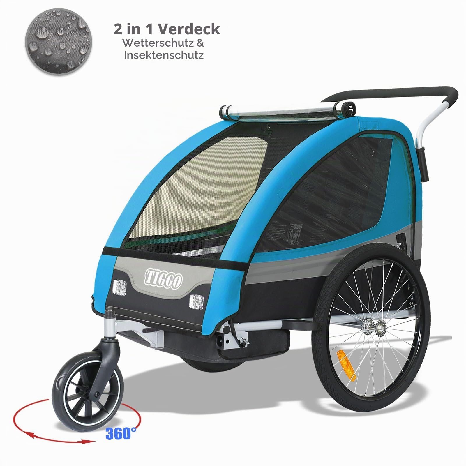 2in1 jogger fahrradanhänger Tiggo Kinderanhänger 2 in 1 Kinderfahrradanhänger Anhänger 50402 Baby HD26-0964 Aufbewahrung für Geldschein-Banderolen + Model:M-LTD