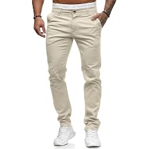 HUNGSON Mens Chinos Dress Pants Slim Fit Stretch Business Casual Golf Work Slacks Trousers