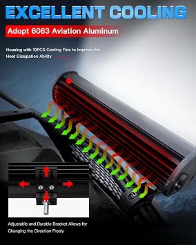 12 inch LED Light Bar Kit Spot Flood Combo Amber White 6Mode Strobe