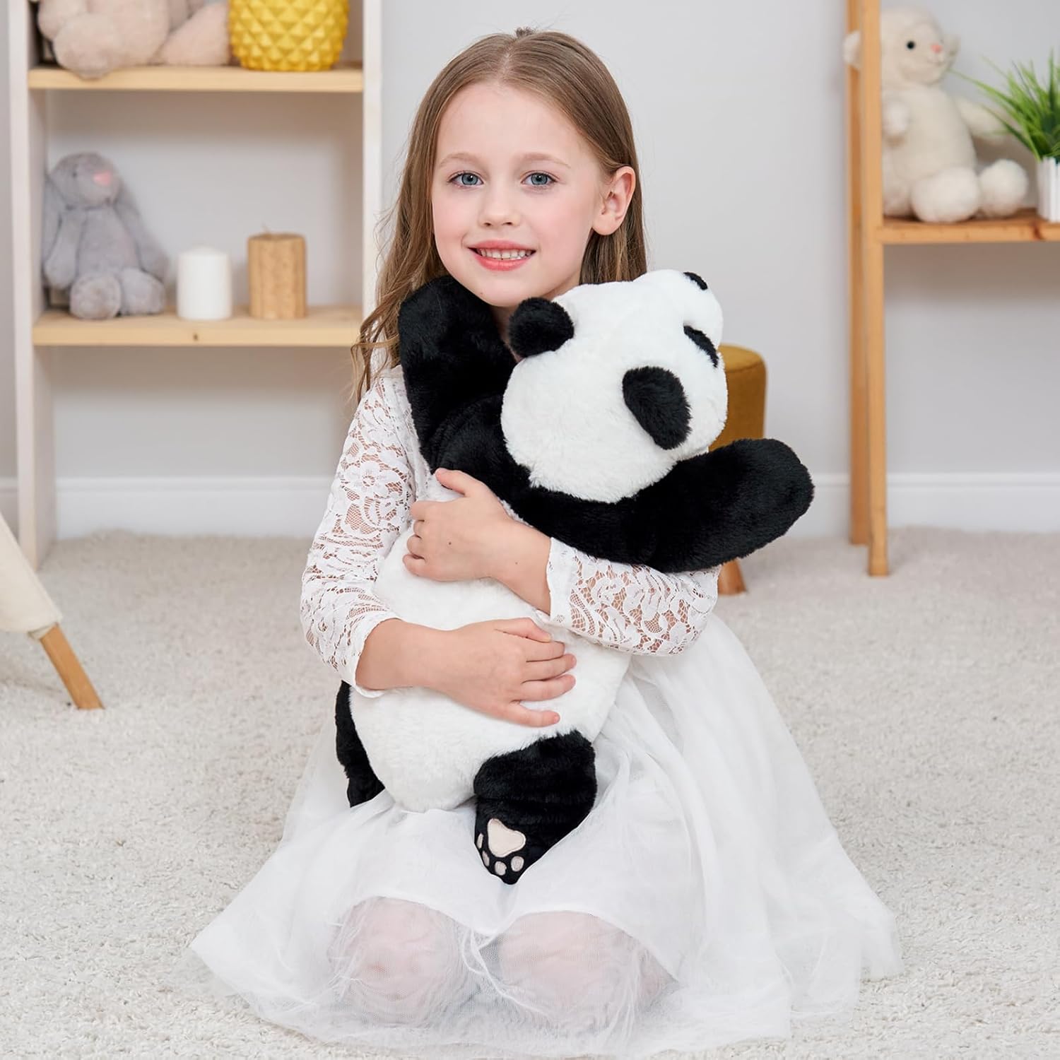 Doireum Panda Weighted Stuffed Animals, 1.76lbs Panda Stuffed Animal Cute Weighted Plush Animals Hugging Pillow Toy for Boys Girls Valentine Christmas, 20.8 inch