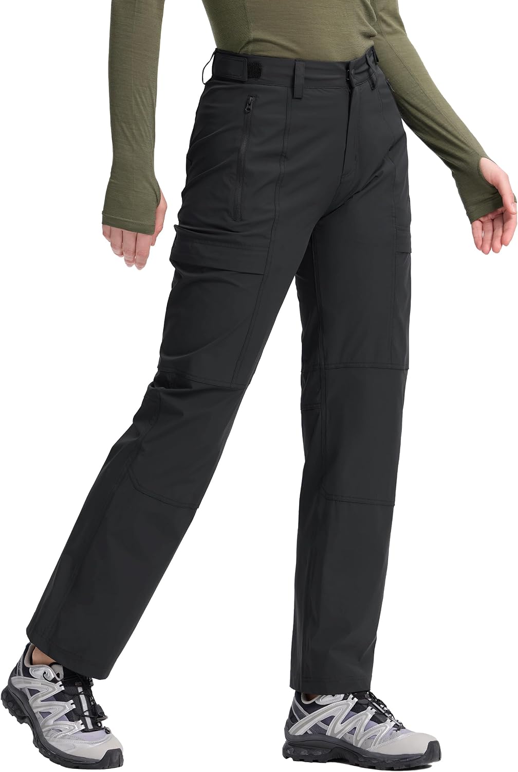 Pioneer Camp Women's Cargo Hiking Pants Packable Ultra-Light UPF100 Stretch Work Travel Pants with 4 Pockets Trail Outdoor