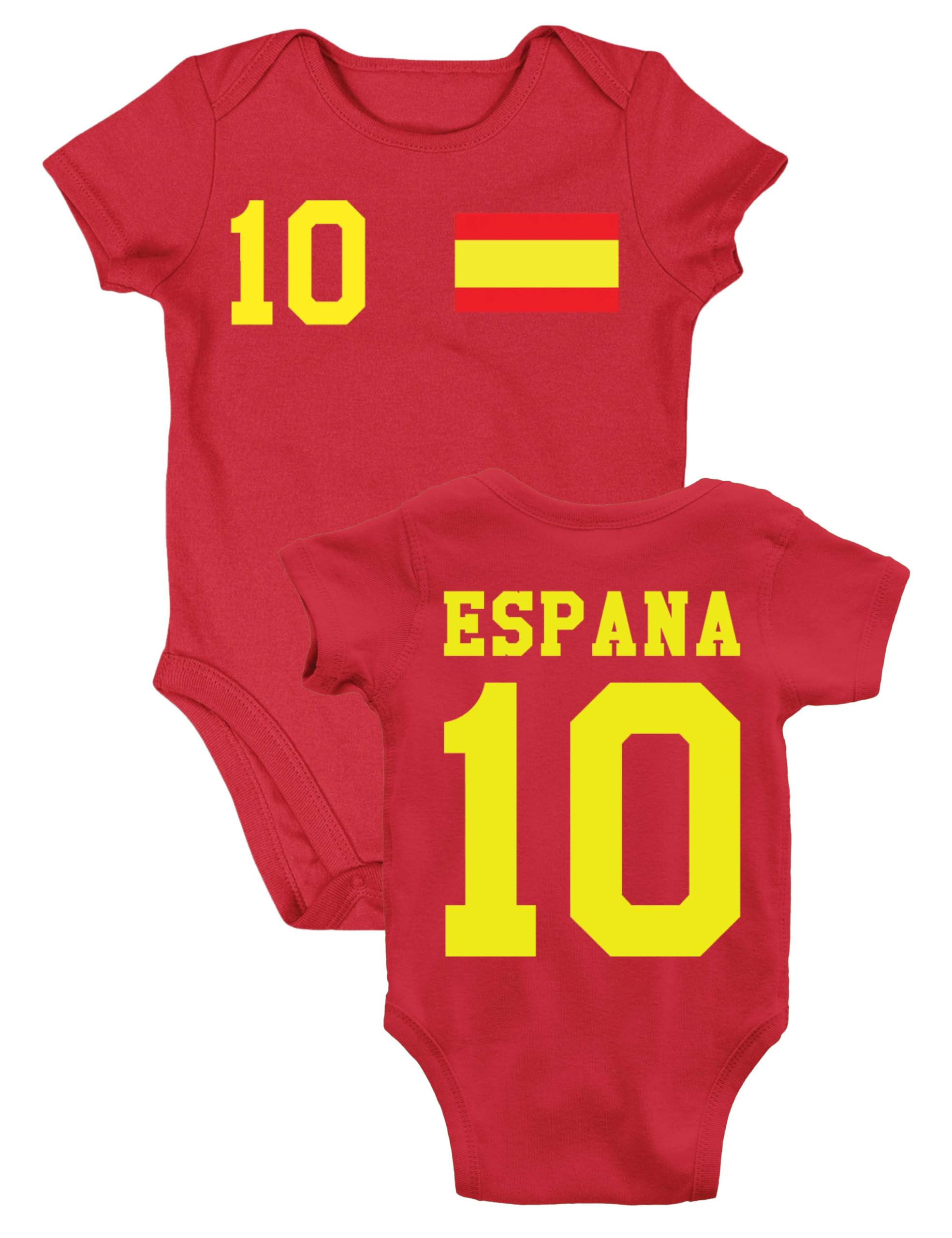 Kinder Baby Strampler Shirt Spanien Wunschname + Nummer